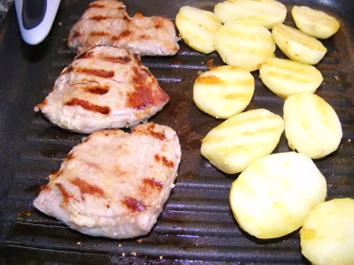 Lombinhos de Vitela grelhados com batatas grelhadas