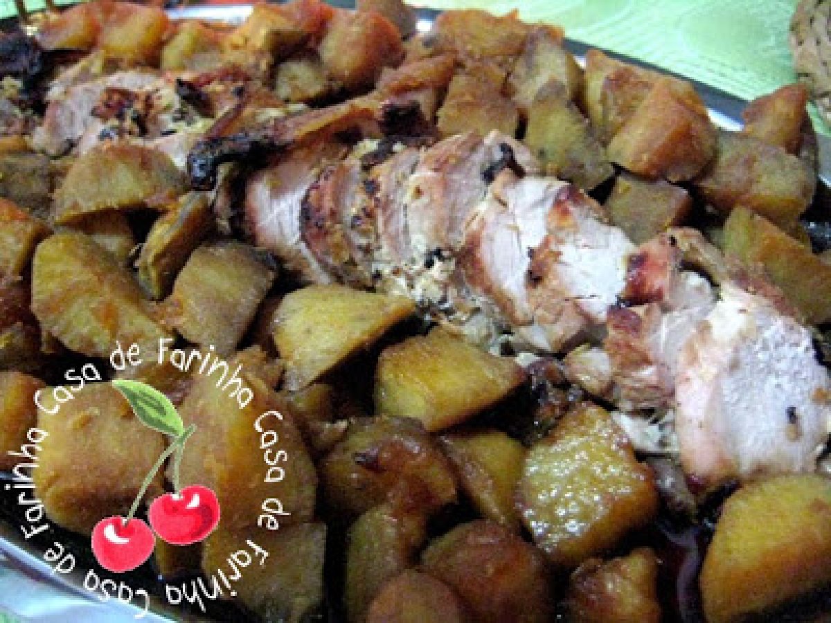 Lombo com batata doce caramelada