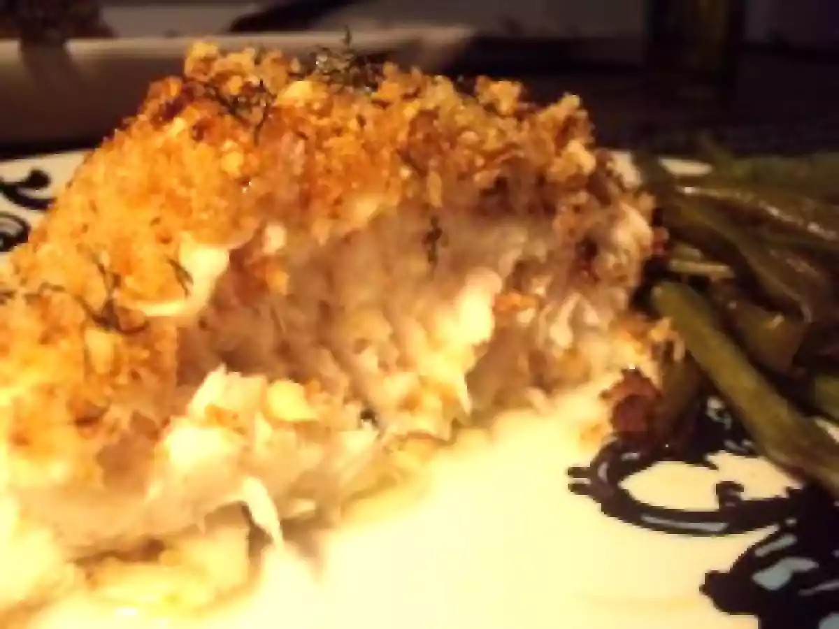 Lombo de peixe na crosta de amêndoas