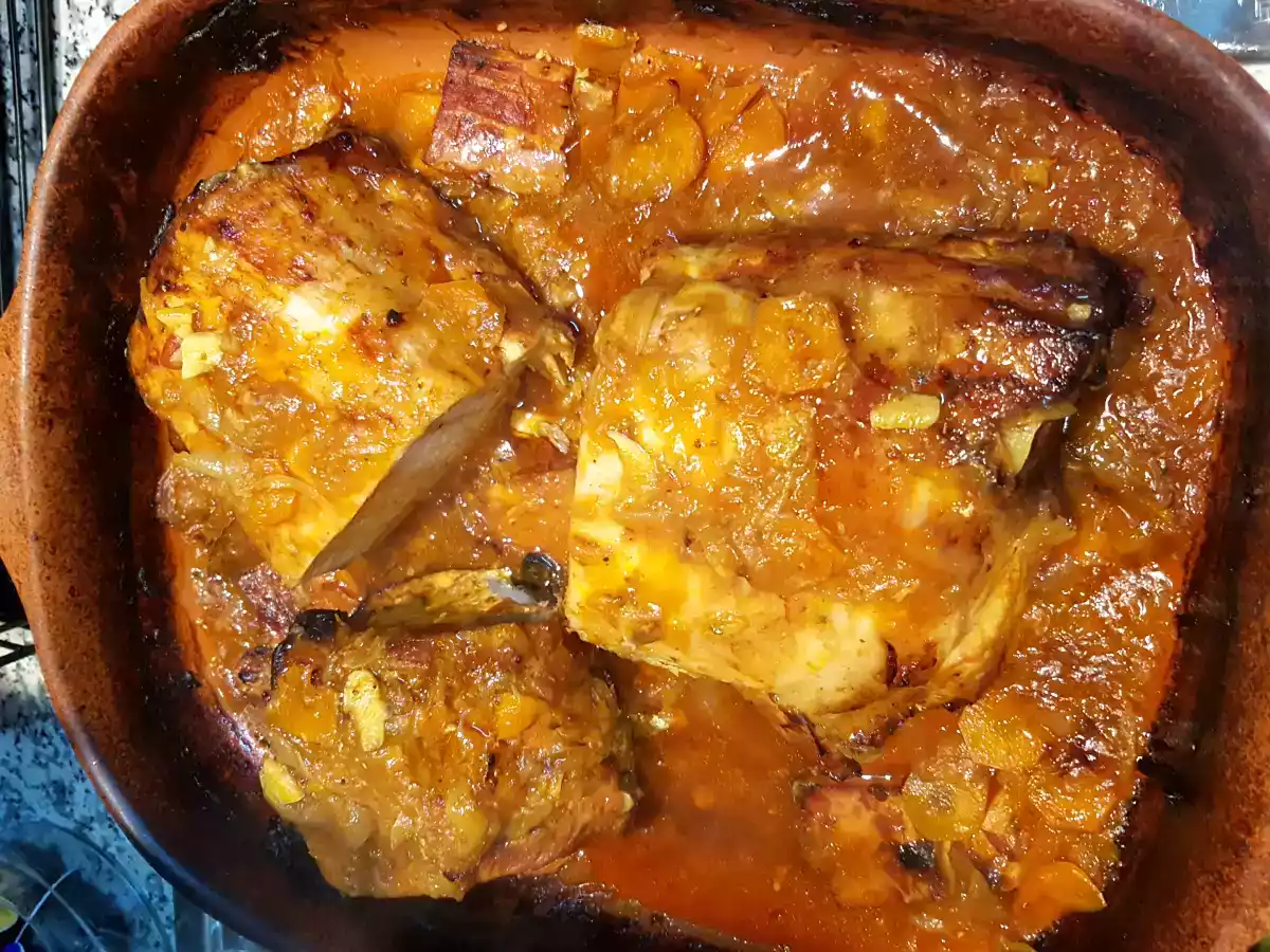 Lombo De porco assado com batatas