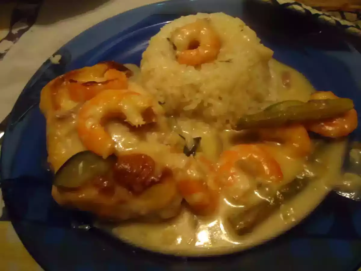 Lombos de perca gratinados com camarão e espargos - foto 2