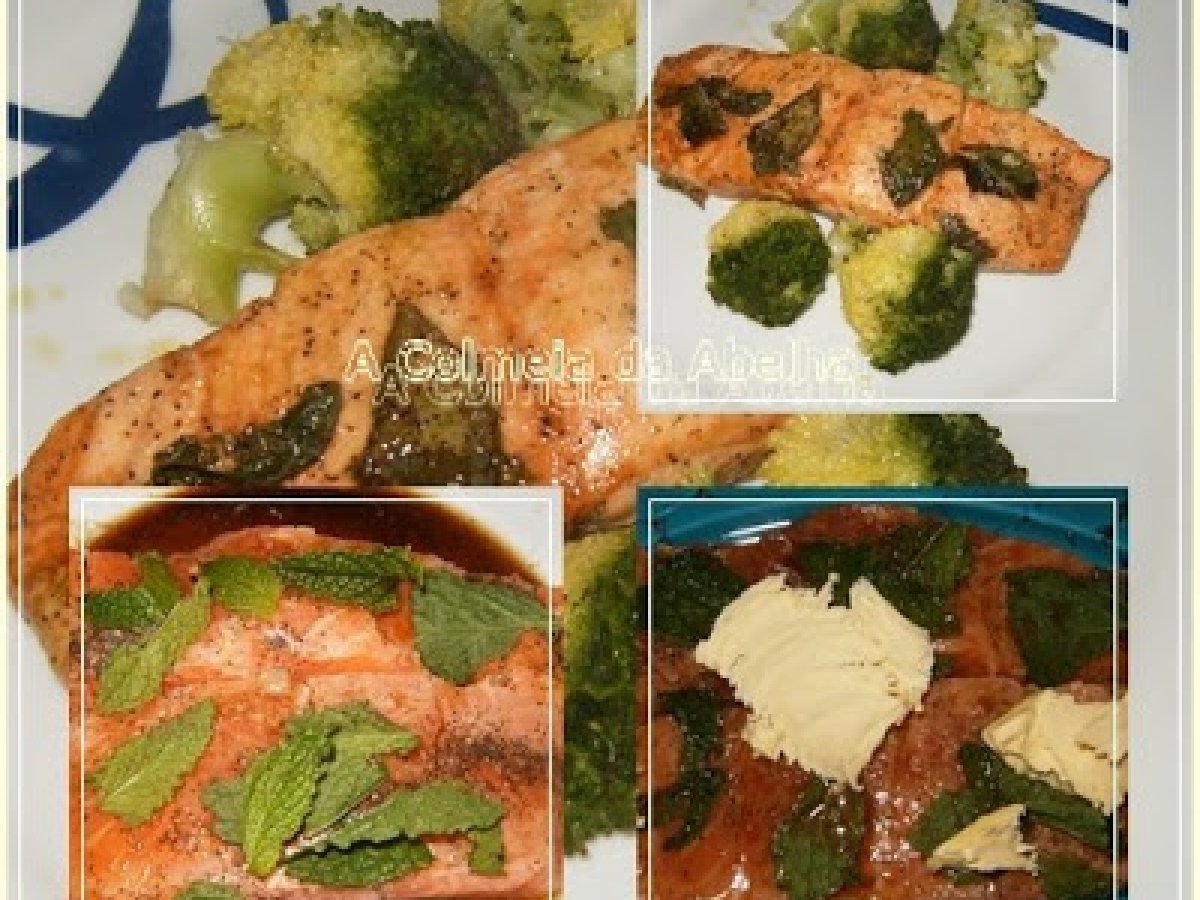 LOMBOS DE SALMÃO MARINADOS COM HORTELÃ