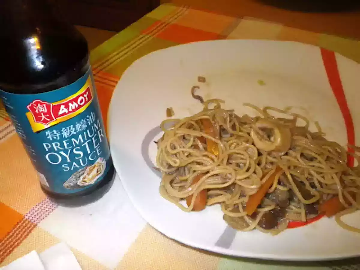 Lulas com Cogumelos e Molho de Ostras