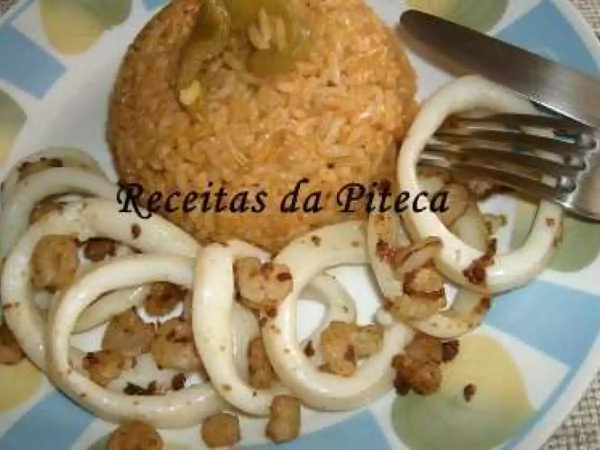 Lulas salteadas com camarão