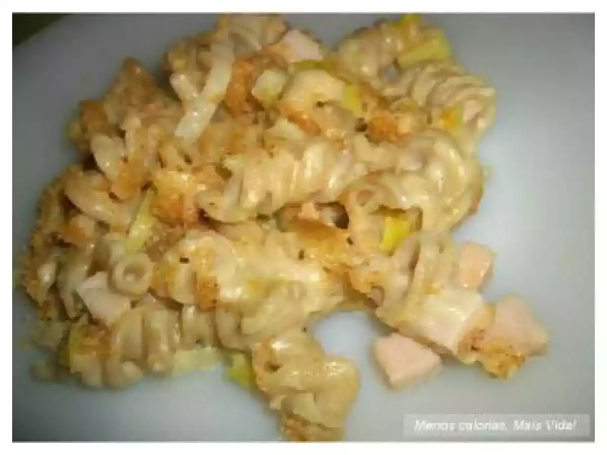 Mac and Cheese com Alho-Francês e Fiambre