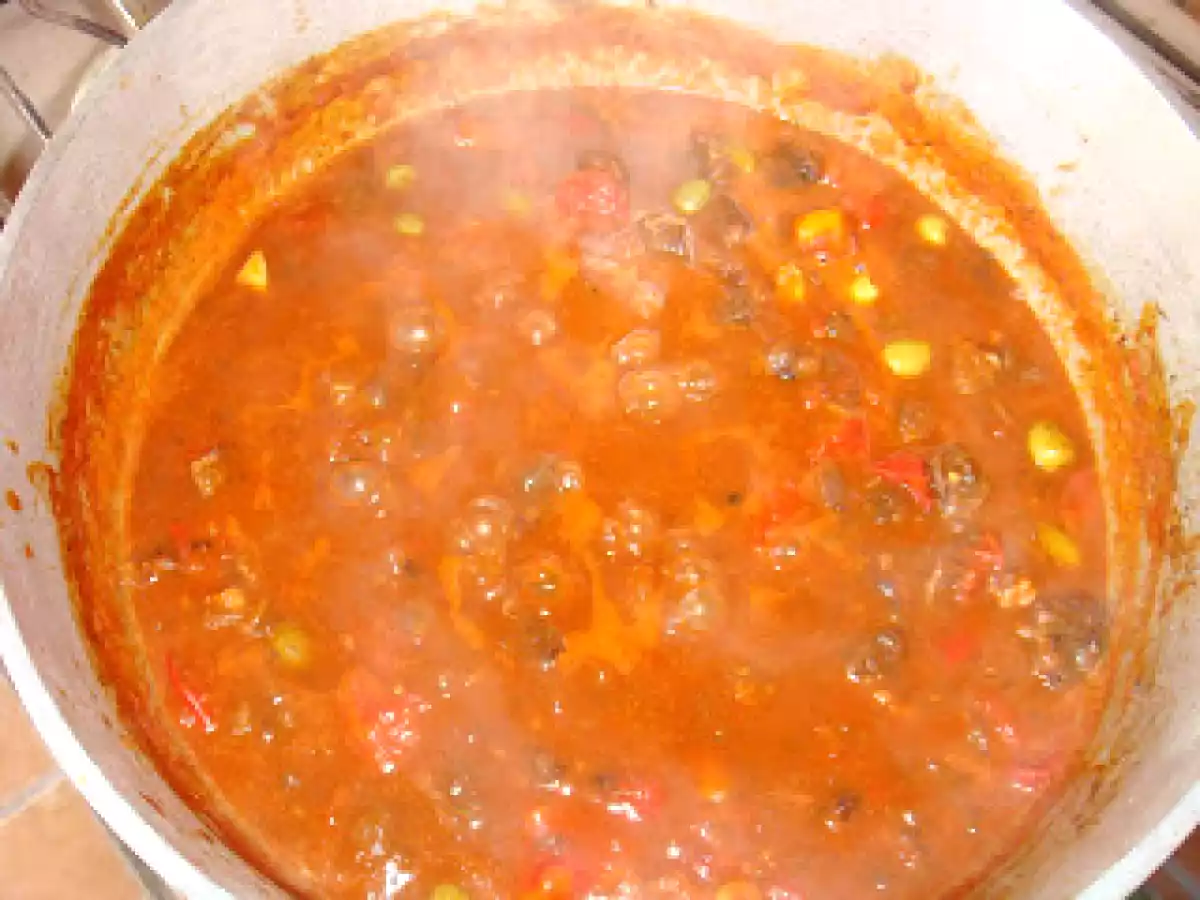 Macarrão com carne seca no fogão a lenha - foto 3