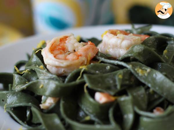 Macarrão de espirulina com camarão e limão: Sabor sofisticado e nutrição extra! - foto 4