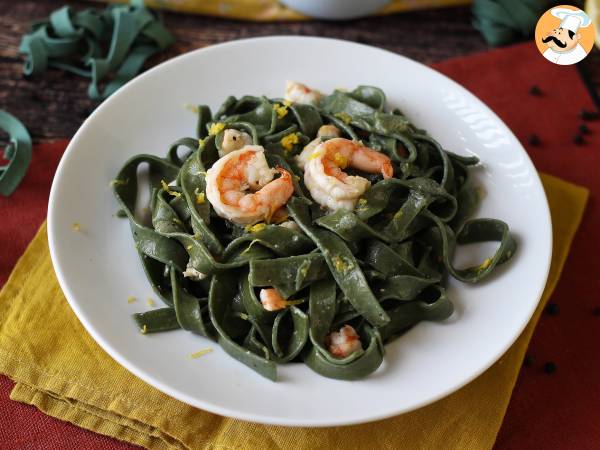 Macarrão de espirulina com camarão e limão: Sabor sofisticado e nutrição extra! - foto 5