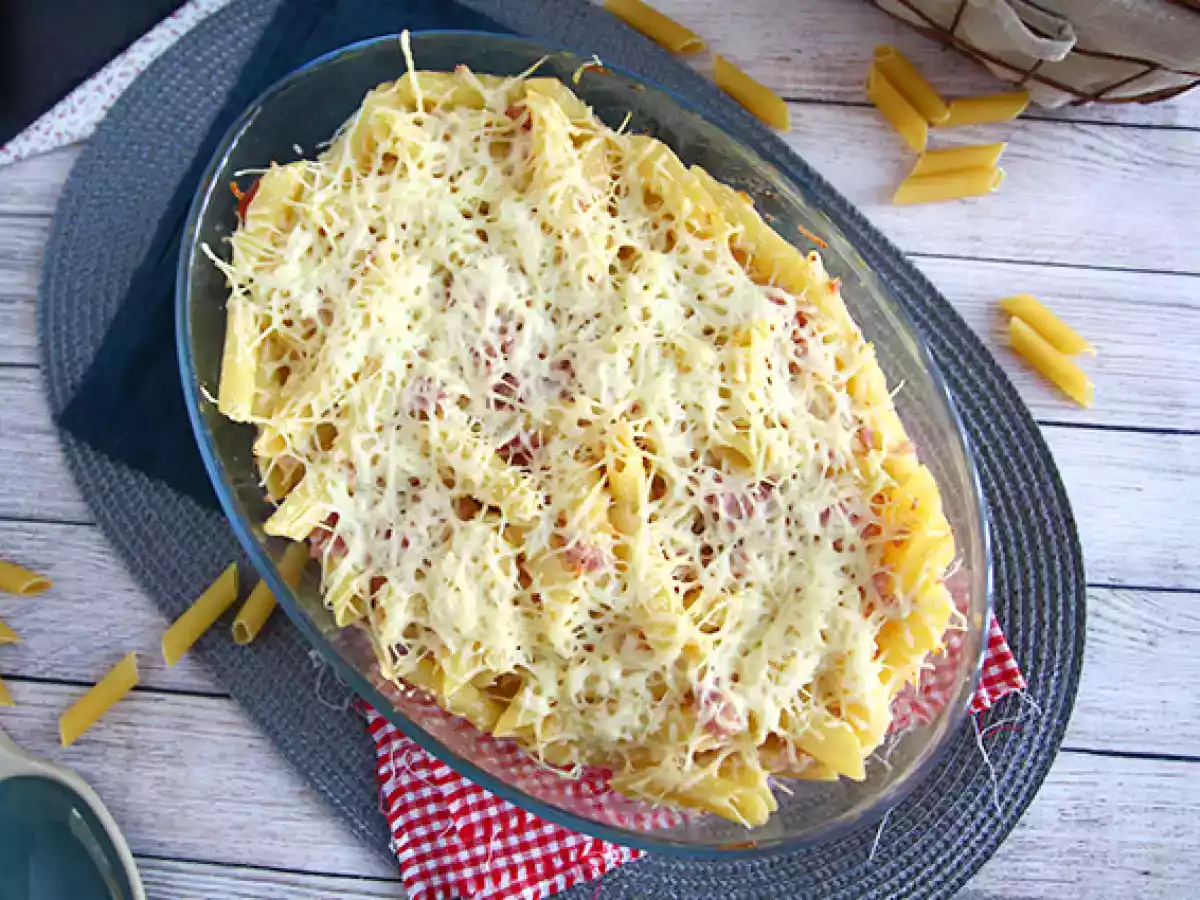 Macarrão gratinado (queijo e presunto) - foto 3