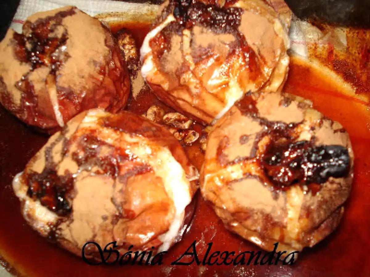 MAÇÃS ASSADAS NO FORNO COM AÇÚCAR MASCAVADO E GINGINHA E ENRIQUECIDAS COM NOZES - foto 5