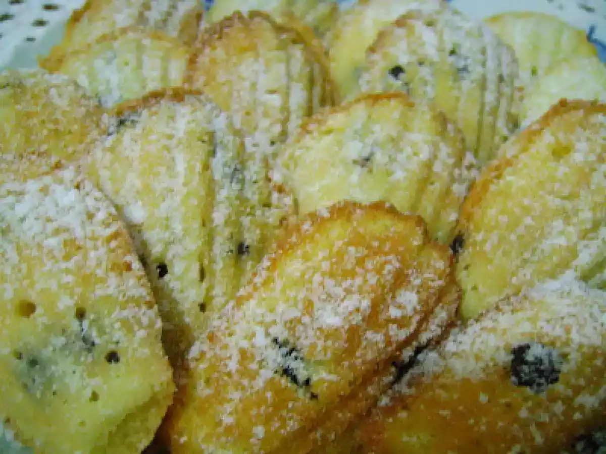 Madeleines com gotas de chocolate
