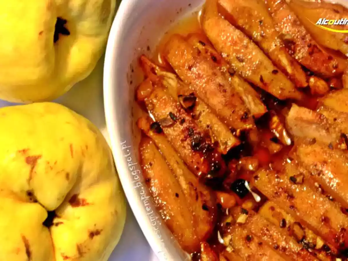 Marmelos assados com Licor de Romã