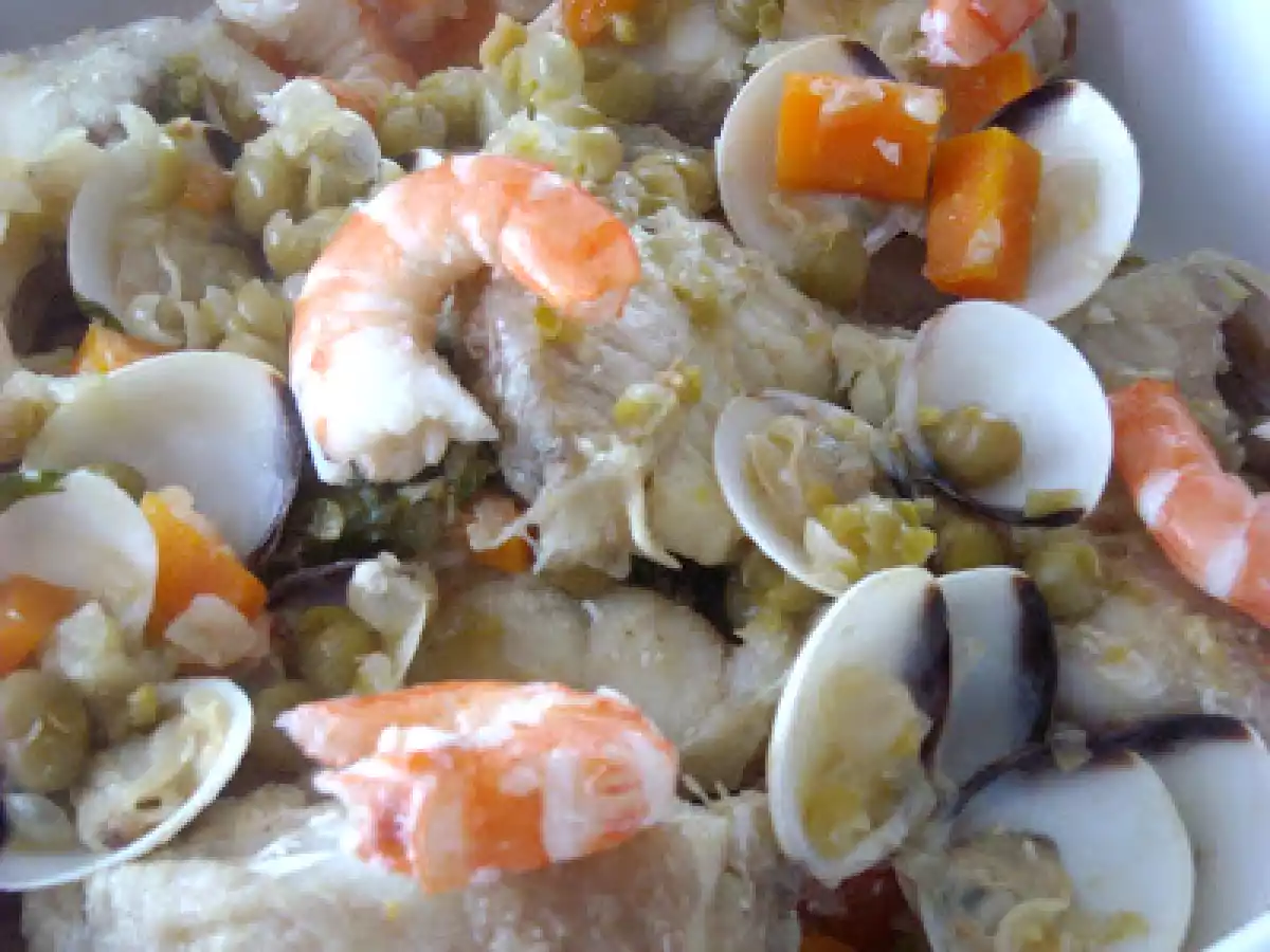 Maruca com Gambas e Ameijoas