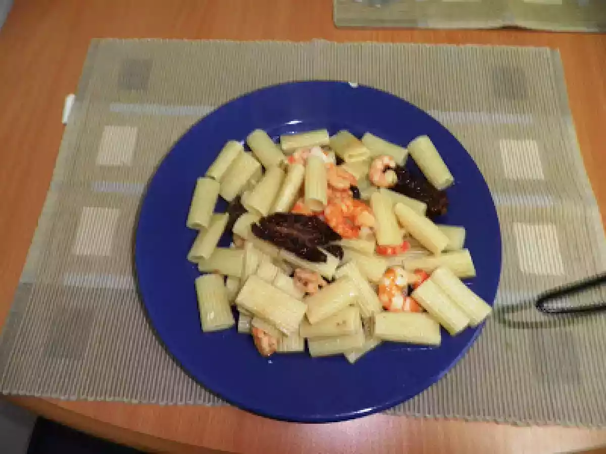 MASSA COM CAMARÃO E TOMATE SECO NA BIMBY E ACTIFRY
