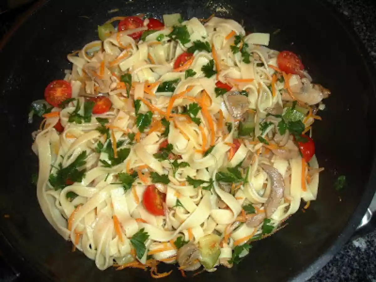 Massa de Vegetais na Wok