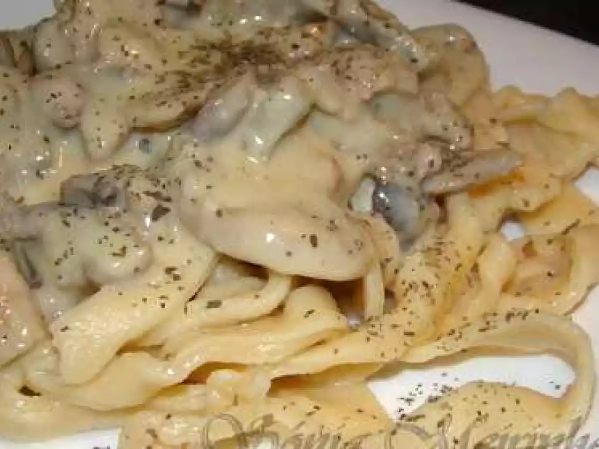 Massa Fettuccine Caseira com Molho de Natas de Soja e Cogumelos - foto 3