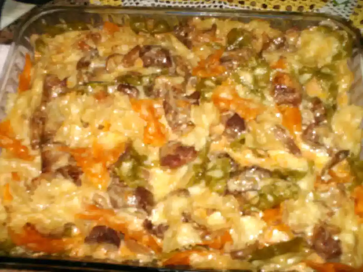 Massa gratinada com carne
