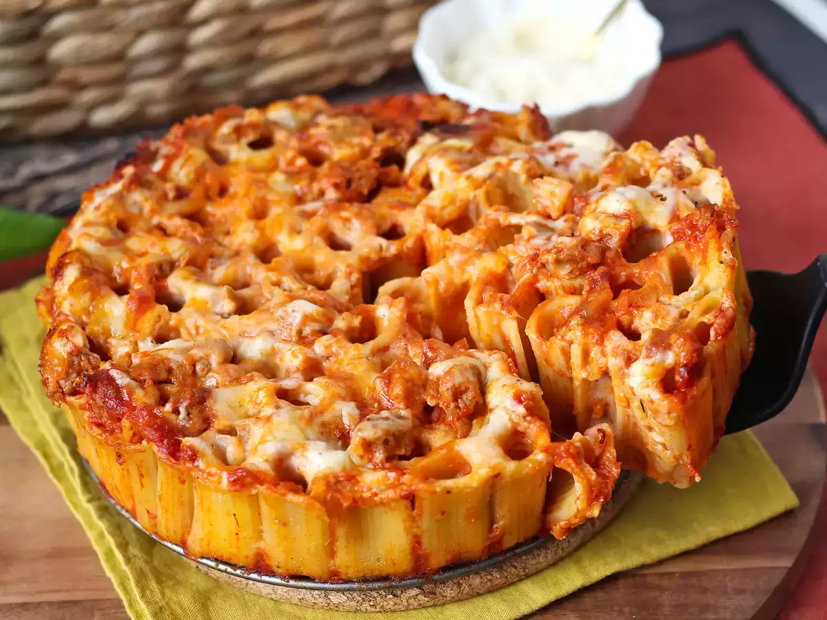 Massa gratinada com linguiça e bechamel cremoso (timballo de rigatoni) - foto 8