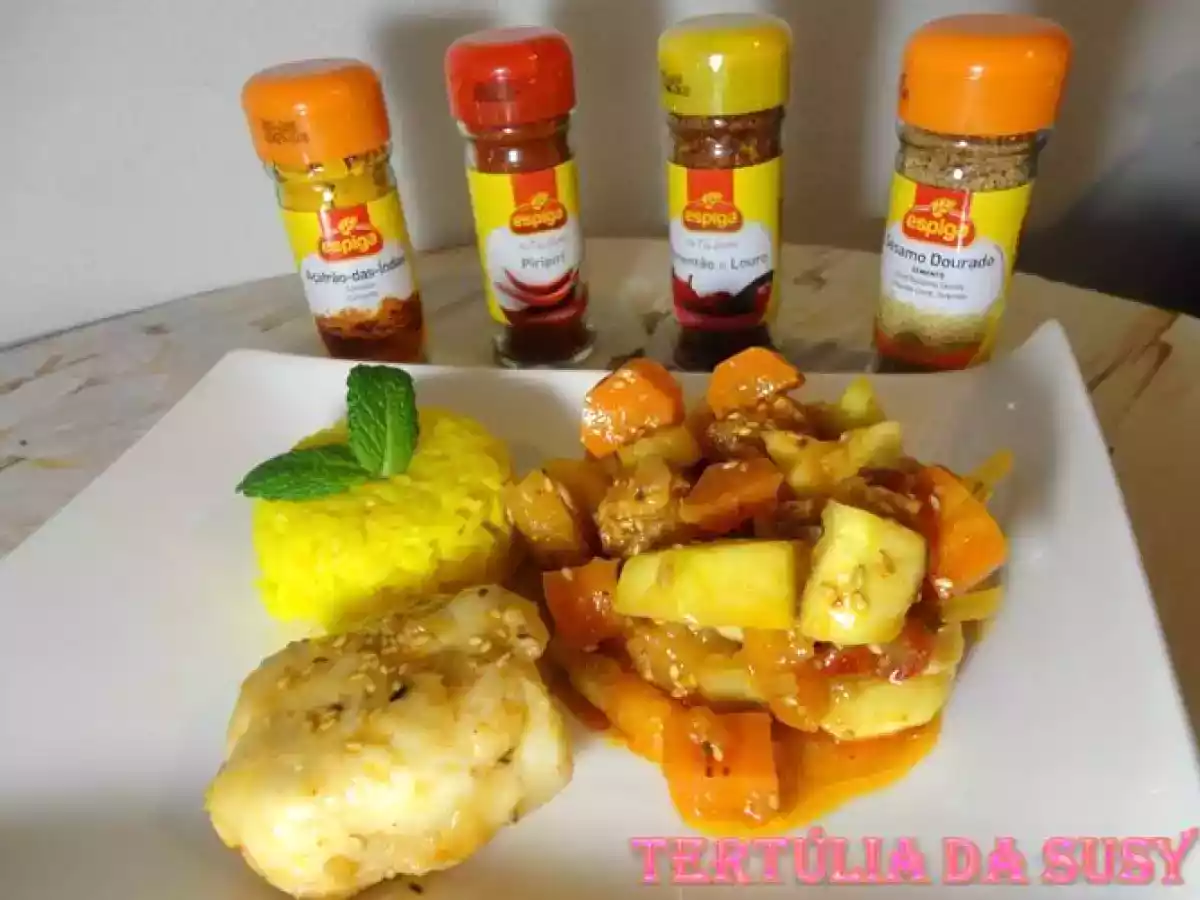 Medalhões de pescada com legumes e arroz de açafrão - foto 3