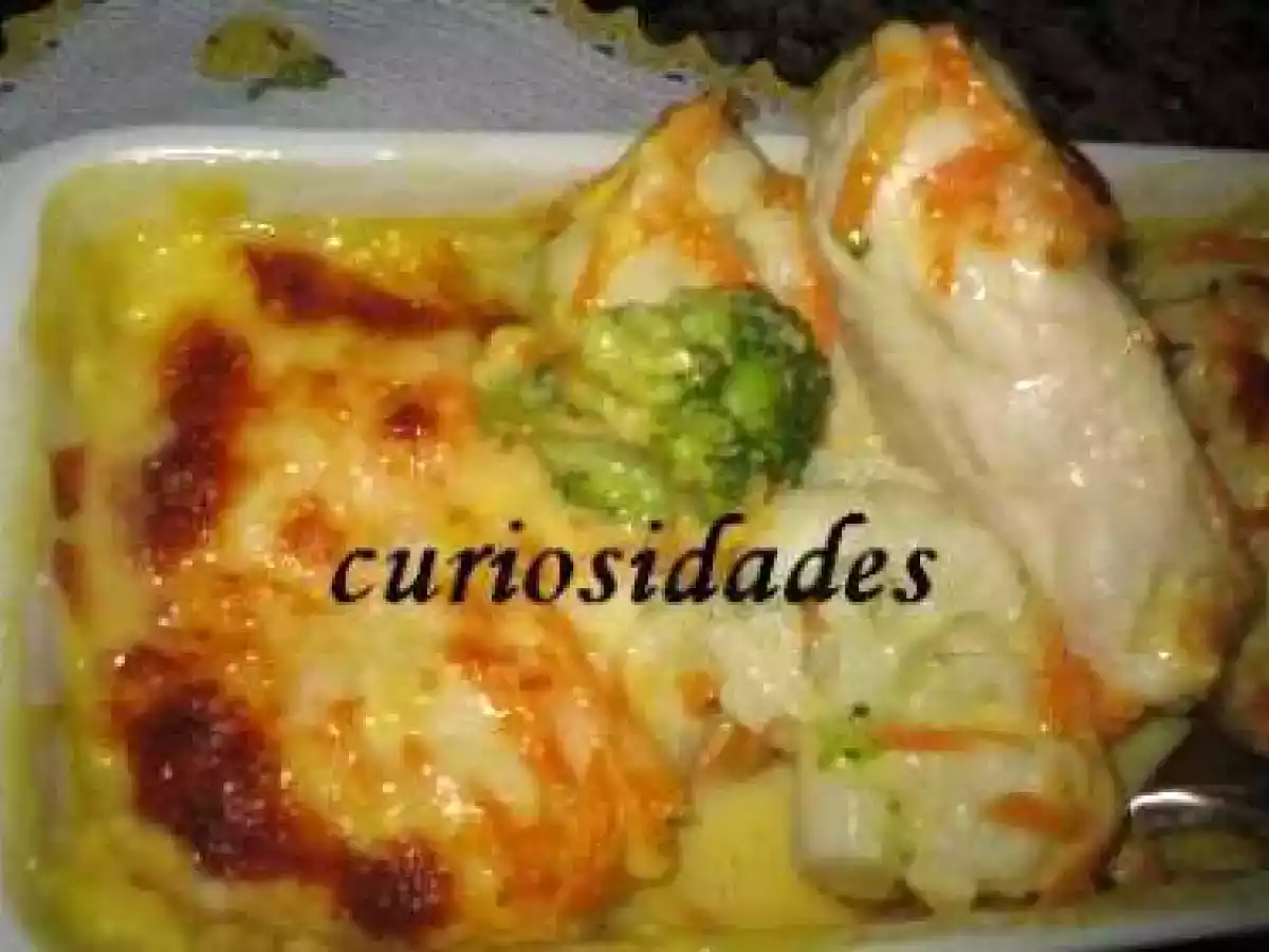 medalhões de pescada gratinados com legumes