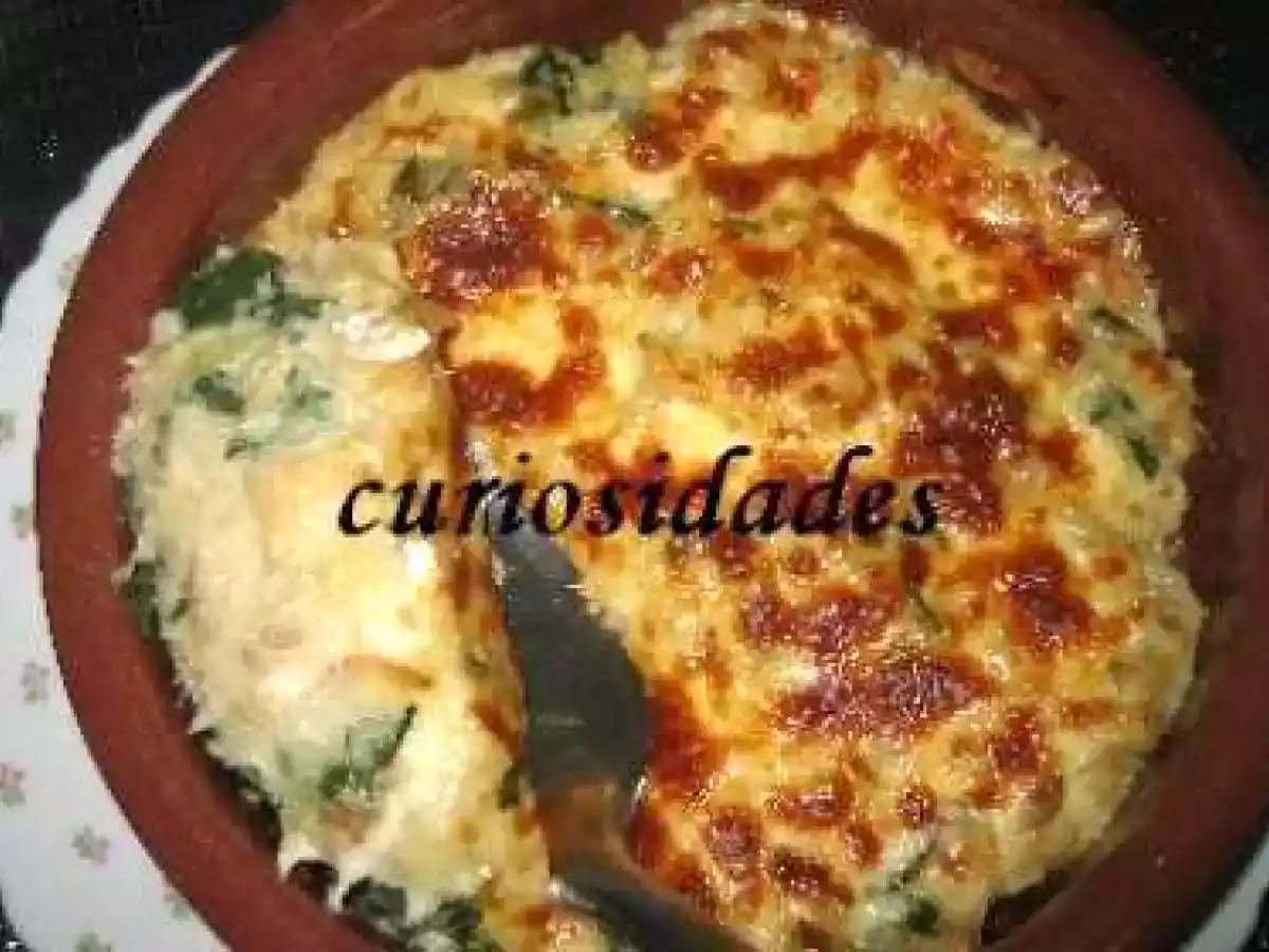 migas de bacalhau com espinafres