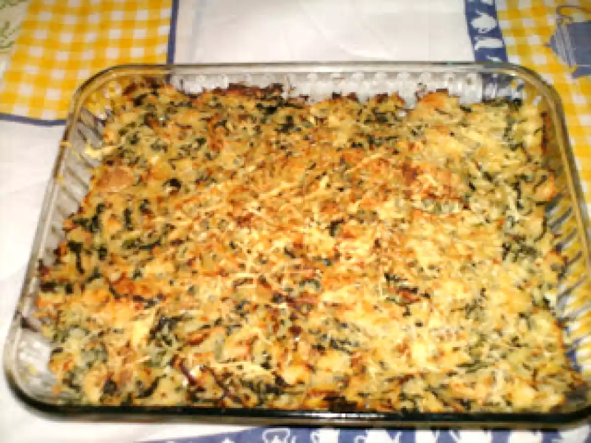 Migas de bacalhau e couves