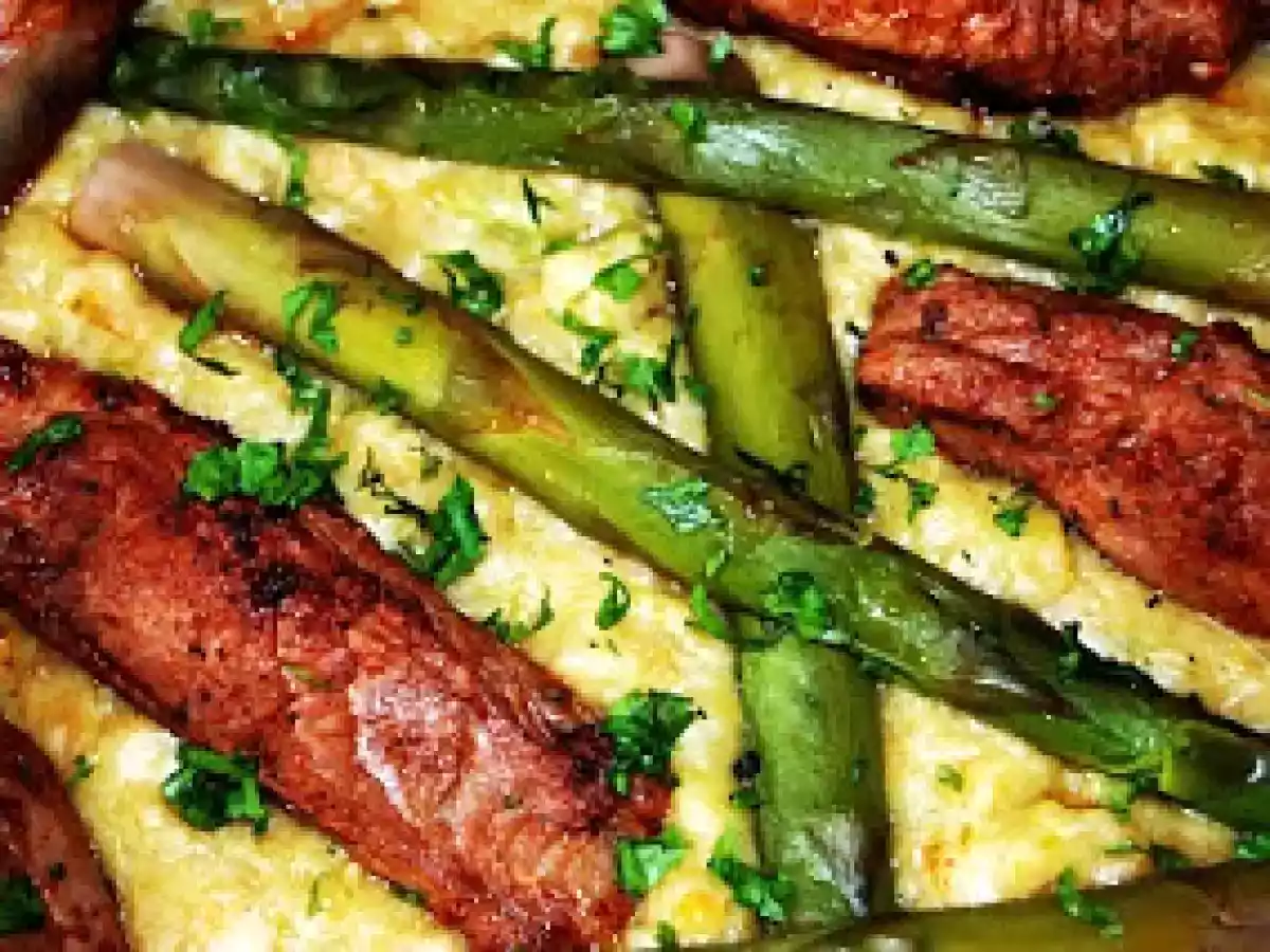 Migas de espargos com entrecosto frito. - foto 3