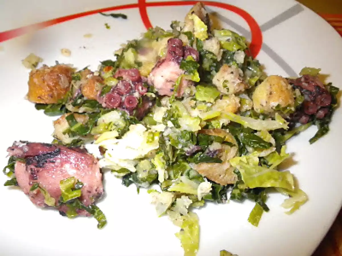Migas de grelos com polvo - foto 2