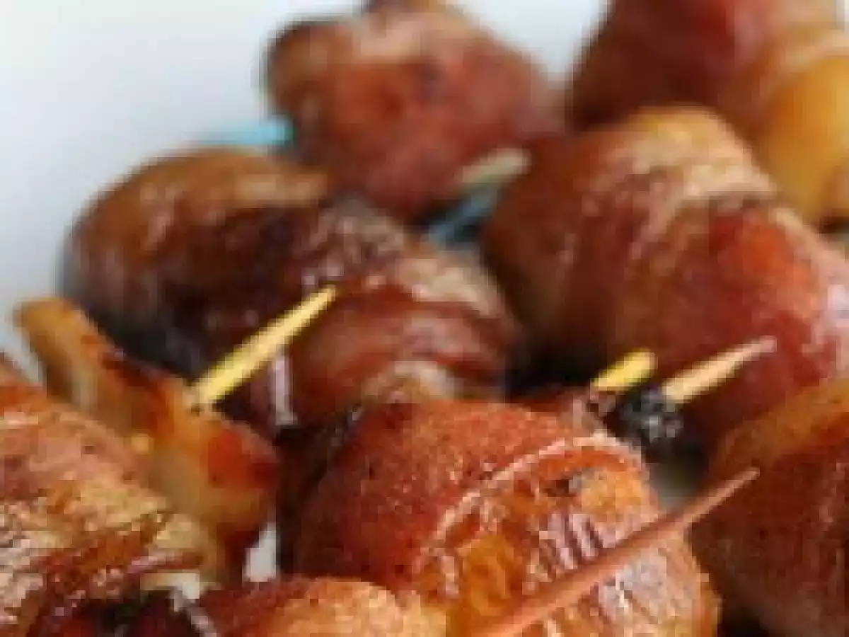 Mimos de pescada com bacon no micro-ondas
