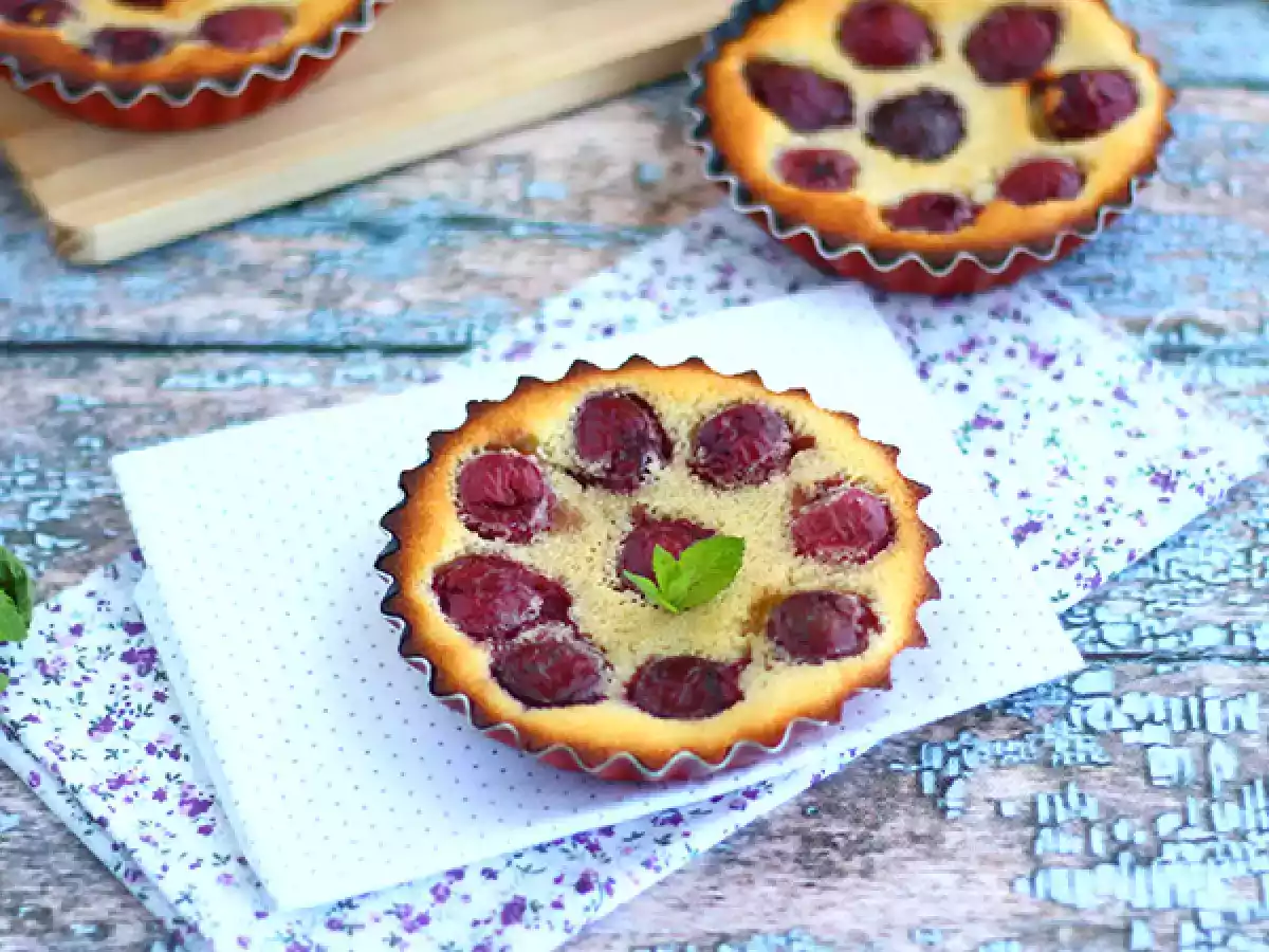 Mini Clafoutis de cerejas, sem gluten