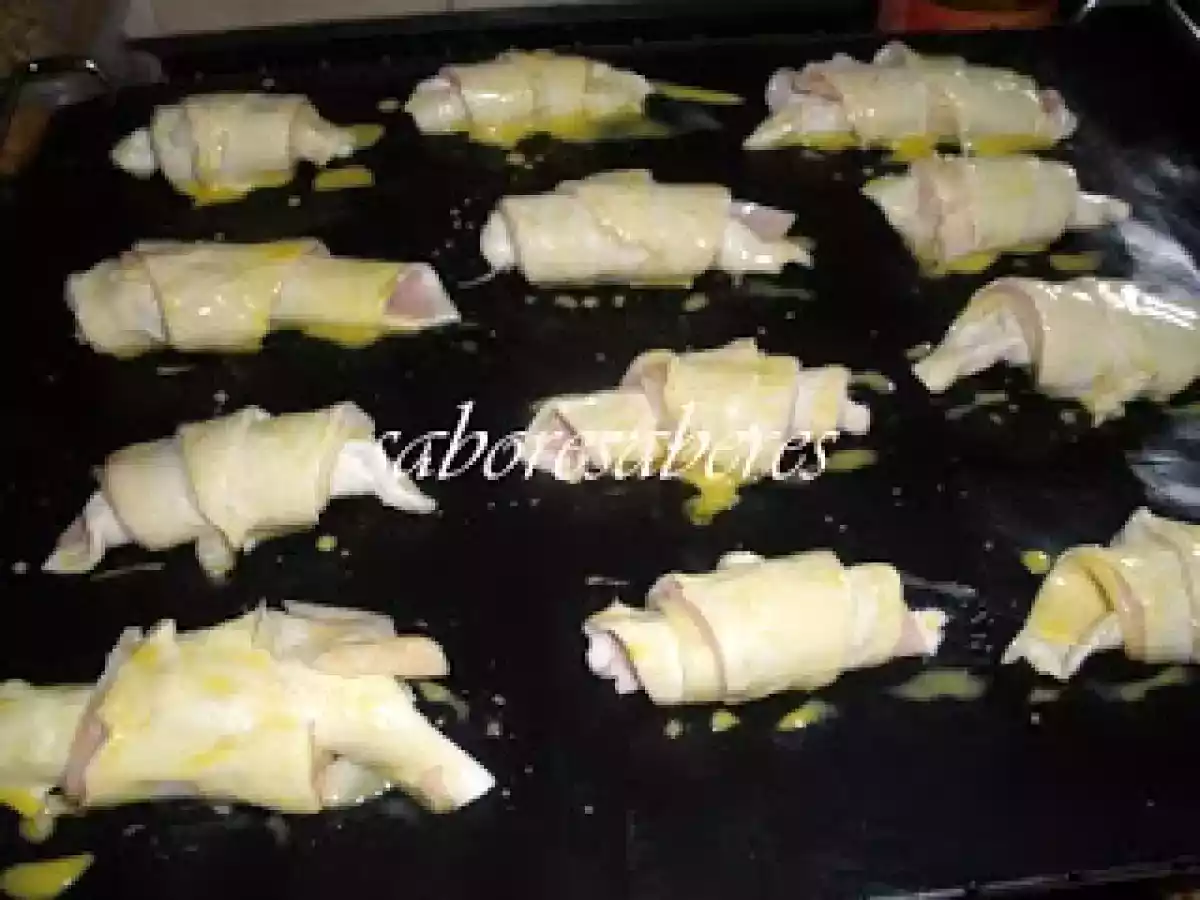 Mini Croissants folhados de Queijo e Fiambre - foto 3