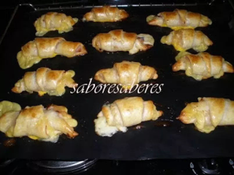 Mini Croissants folhados de Queijo e Fiambre - foto 4