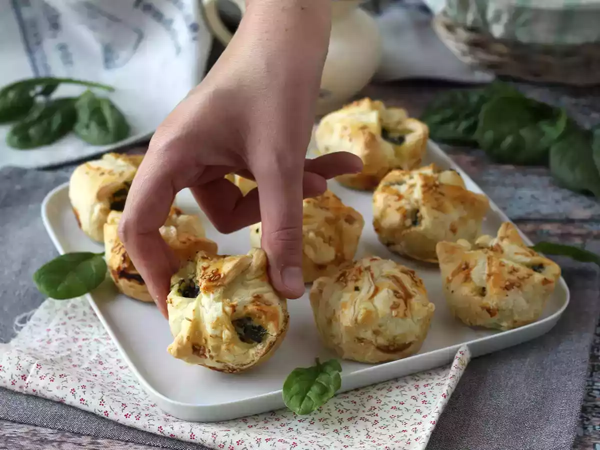 Mini folhados de espinafre e queijo de cabra - foto 3