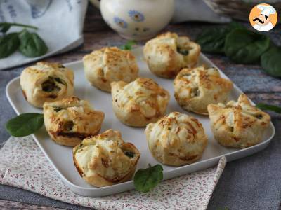 Mini folhados de espinafre e queijo de cabra