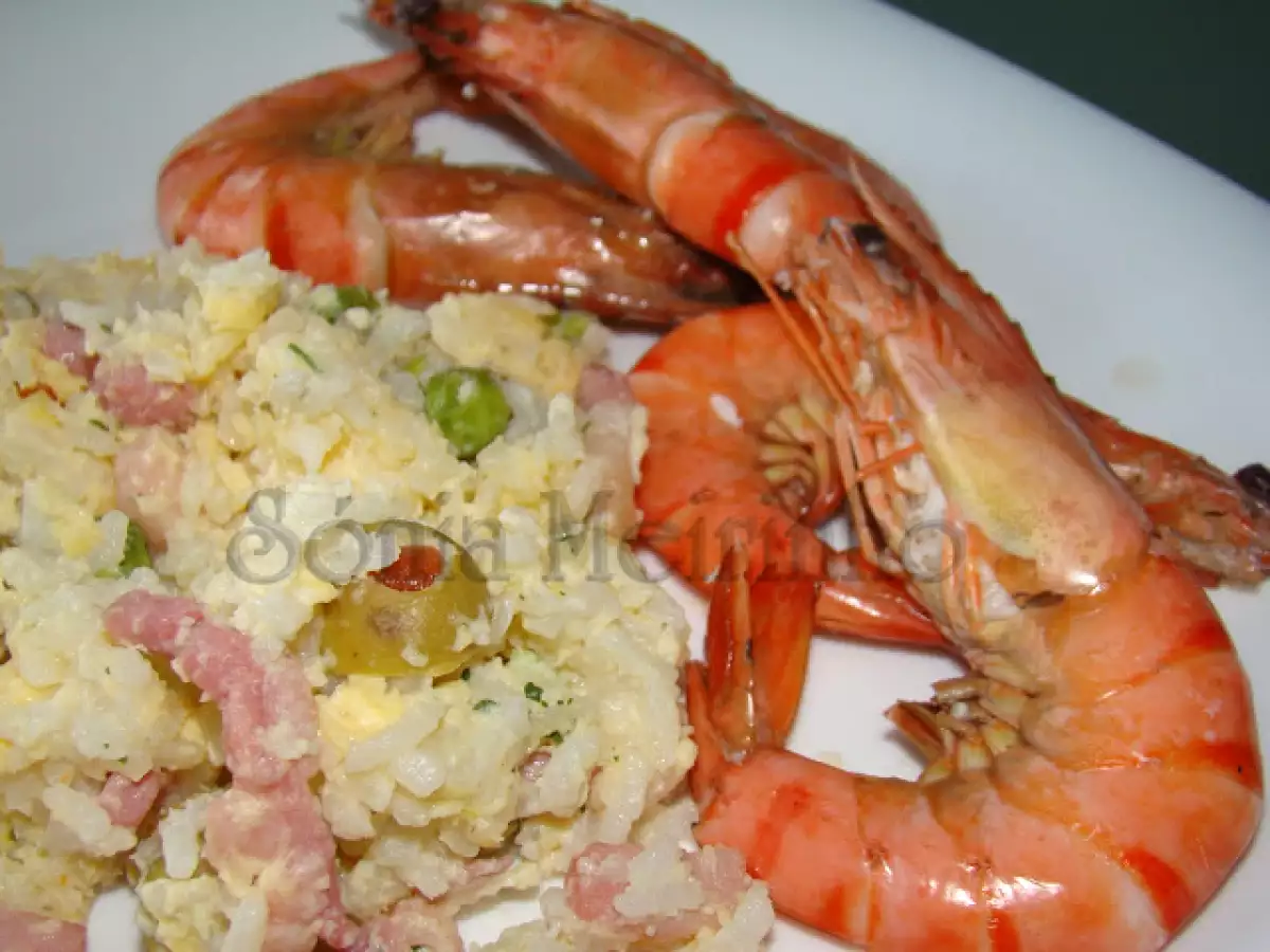 Miscelânea de arroz com camarão cozido - aproveitamentos de arroz - foto 2