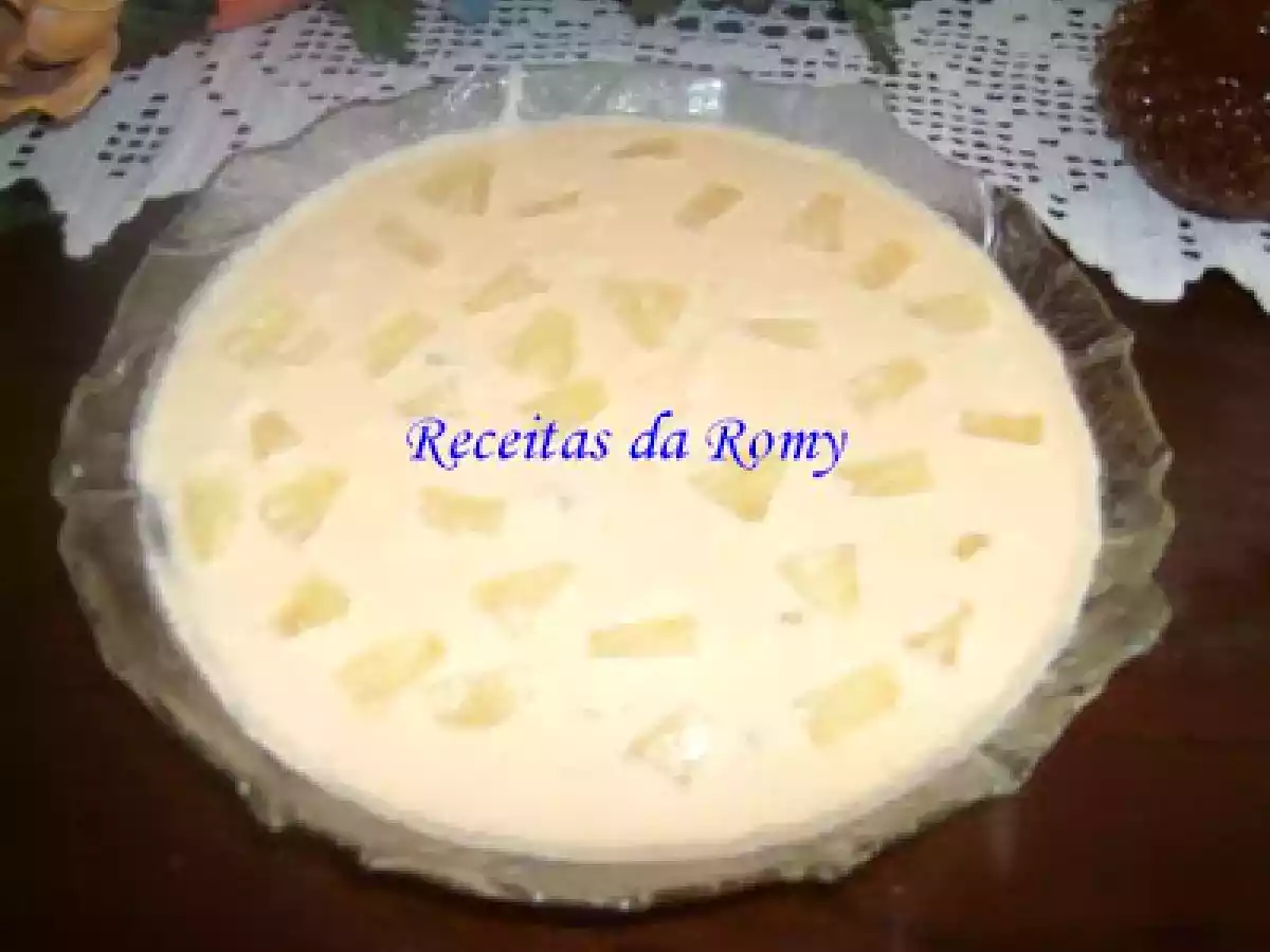 Mousse de abacaxi e pêssego