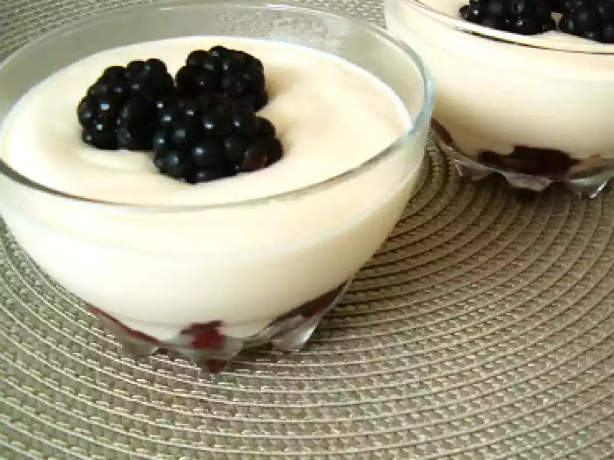 Mousse de limão e amoras