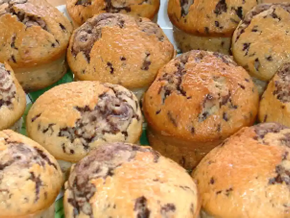 Muffins com pepitas de chocolate