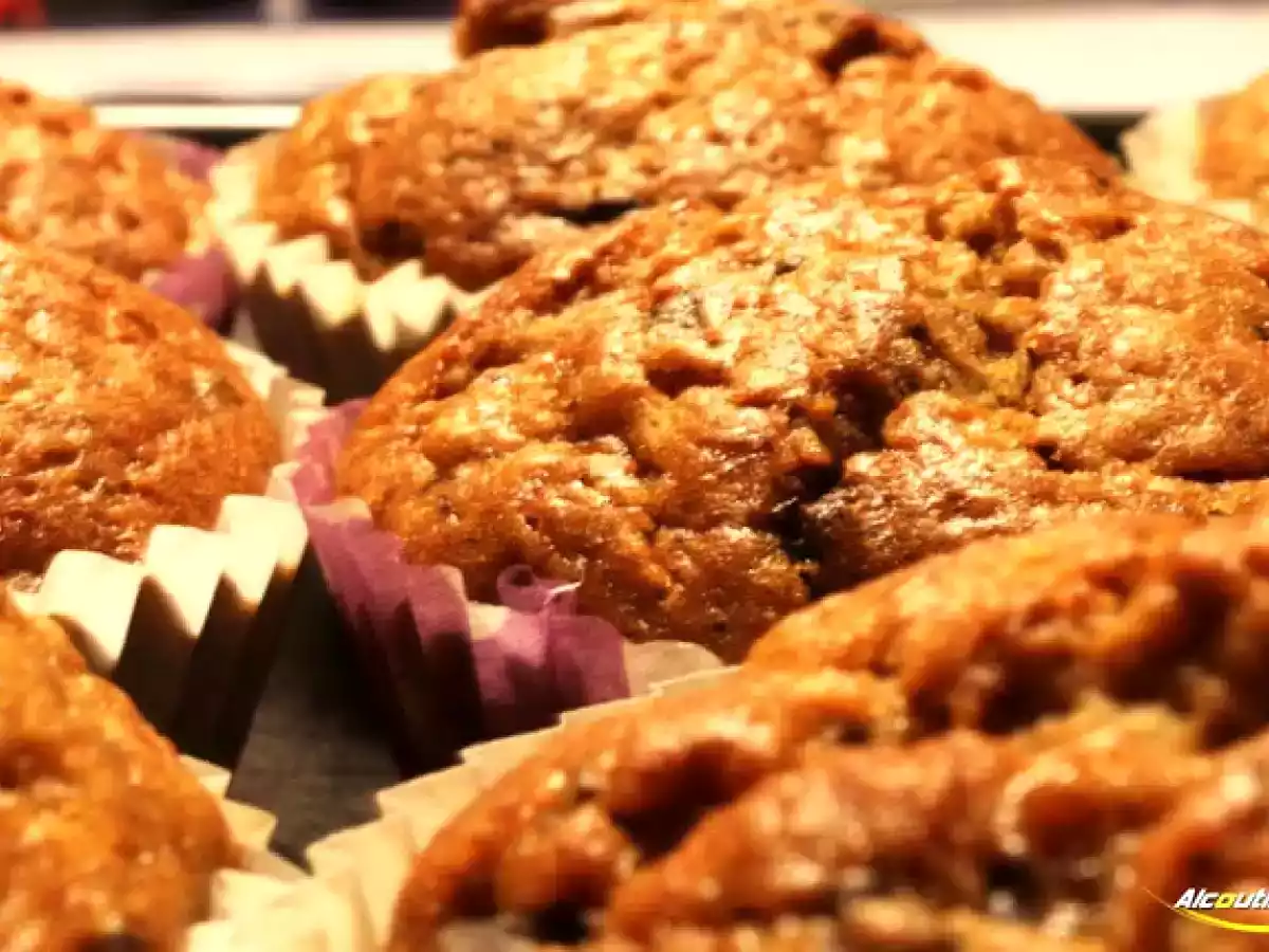 Muffins de banana e chocolate