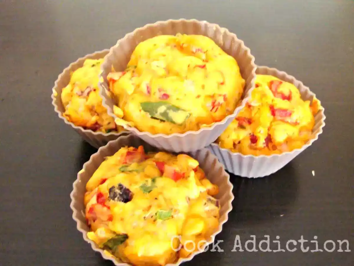 Muffins pimento e chouriço
