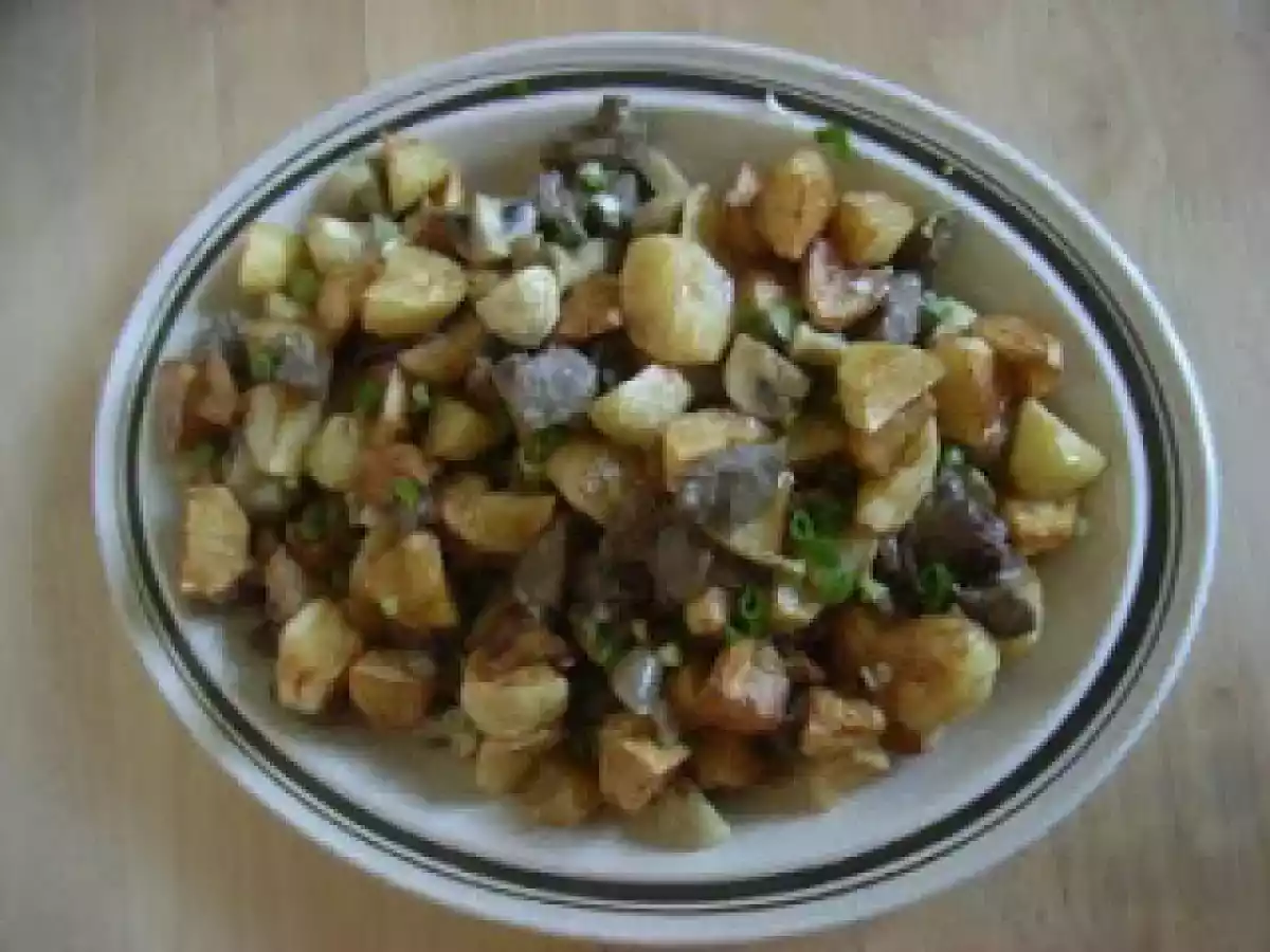 Nacos de borrego com cogumelos.