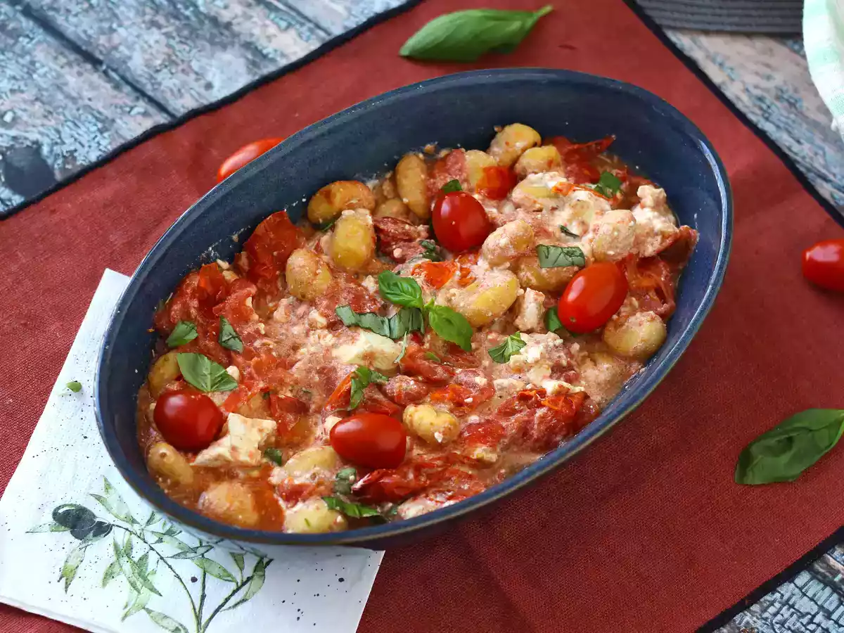 Nhoque com queijo feta na Air Fryer: Um prato único, rápido e saboroso para toda a família
