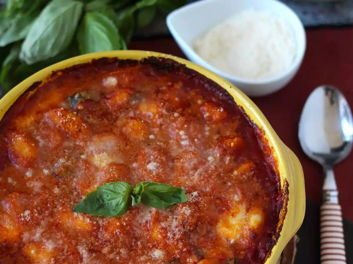 Nhoque gratinado de tomate e mussarela, o famoso nhoque Alla sorrentina feito no forno! - foto 3