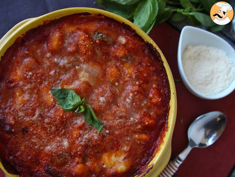 Nhoque gratinado de tomate e mussarela, o famoso nhoque Alla sorrentina feito no forno! - foto 5