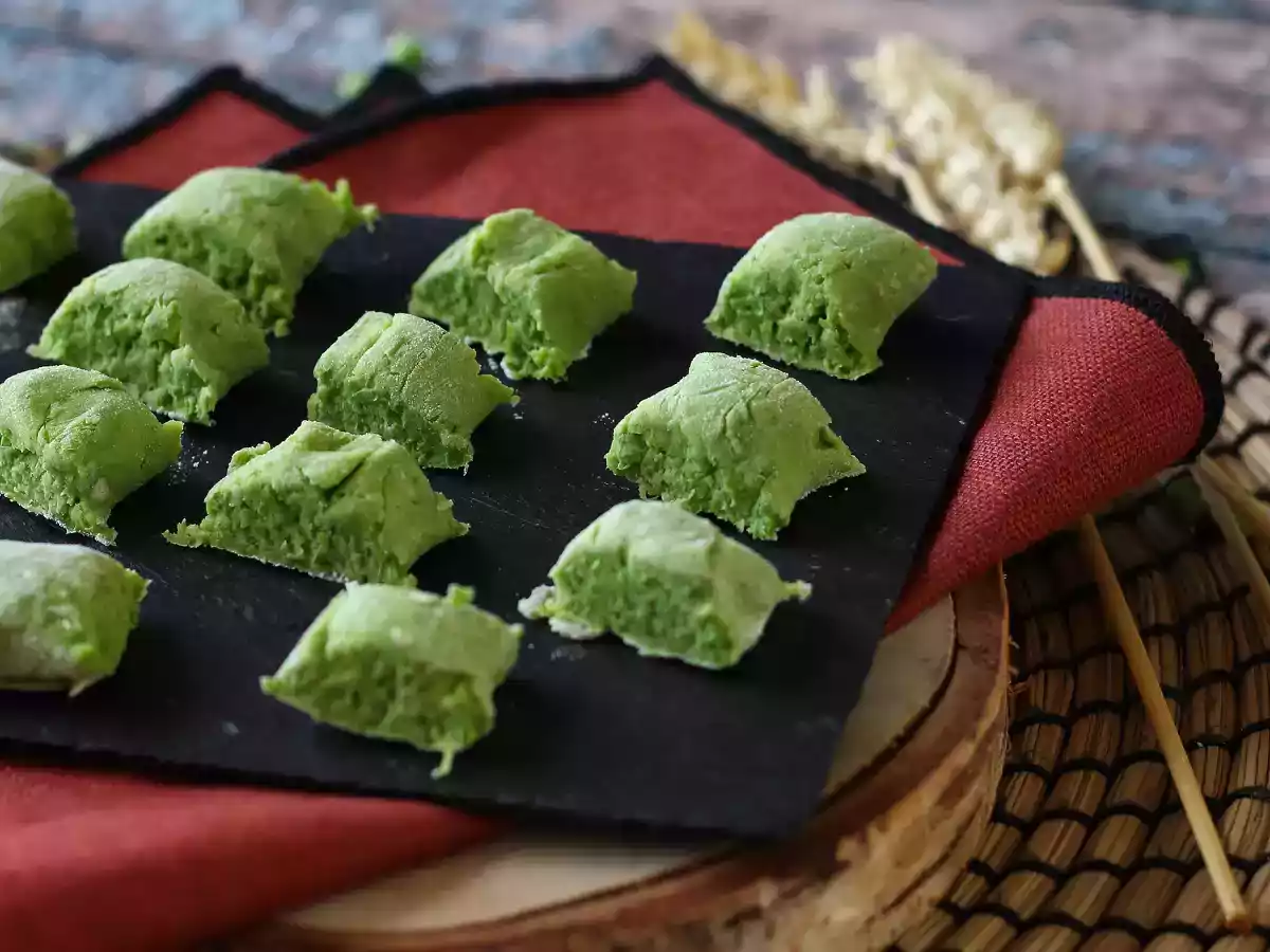 Nhoque vegano feito com ervilha e sem ovo