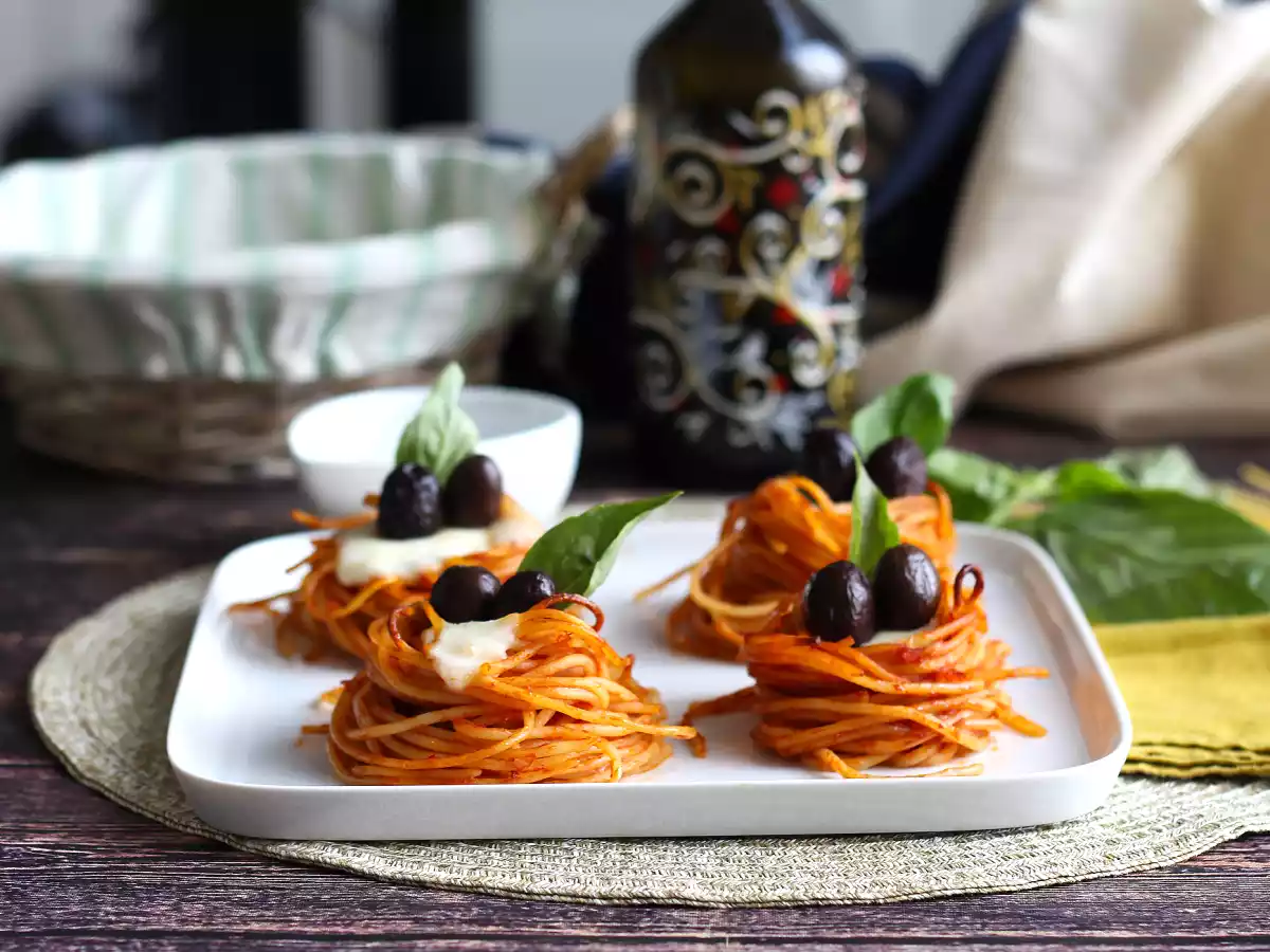 Ninhos de espaguete, fácil e saboroso - foto 3