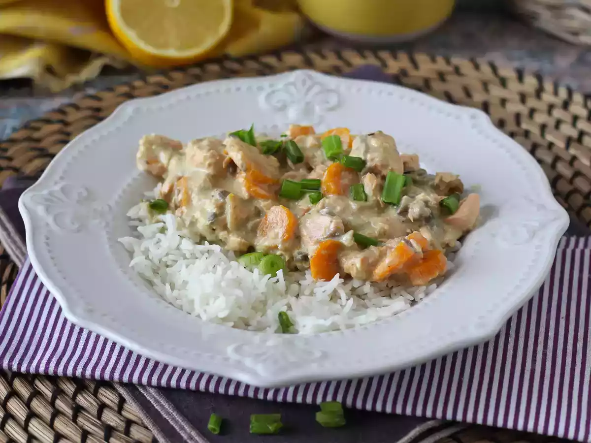O sofisticado Blanquette de salmão!