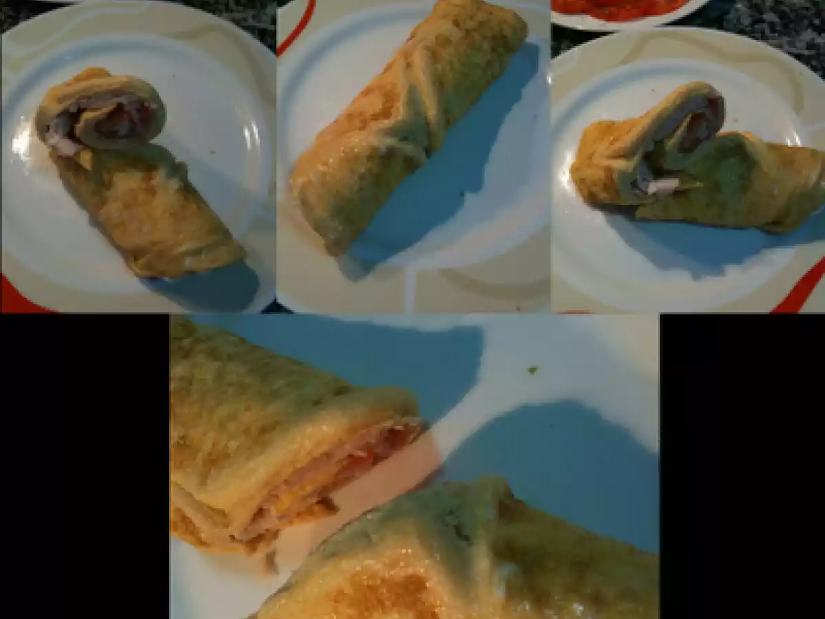 Omeleta de fiambre, queijo 0% e tomate