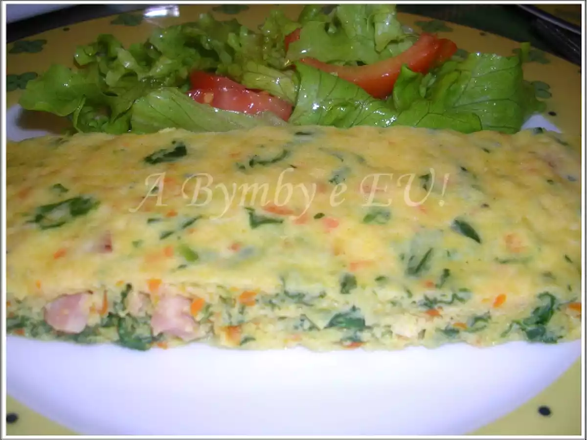 Omelete ao vapor com legumes