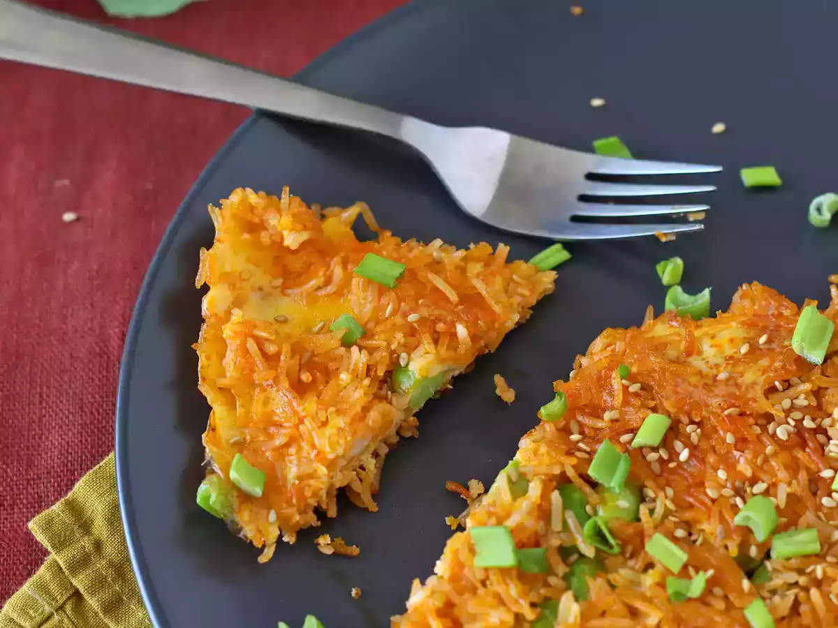 Omelete com arroz crocante: leve, nutritivo e surpreendente